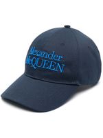 Alexander McQueen casquette à logo brodé - Bleu - thumbnail