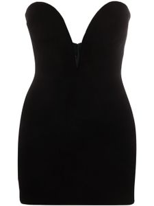 Mônot robe bustier courte à col plongeant - Noir