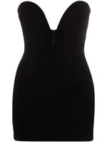 Mônot robe bustier courte à col plongeant - Noir - thumbnail