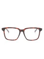 Gucci Eyewear lunettes de vue carrées à plaque logo - Marron