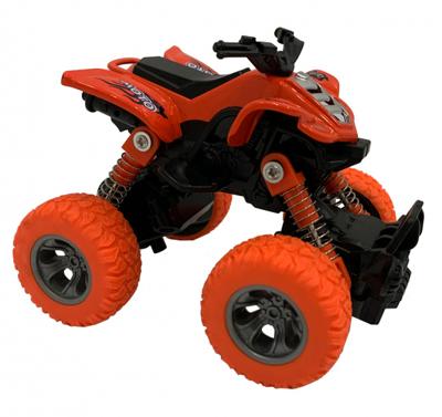 Big Wheels World quad pull back 11,5 cm staal/die cast oranje