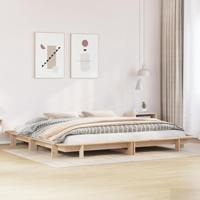 vidaXL Bedframe massief grenenhout 200x200 cm, bed, slaapkamermeubel, 2 persoonsbed, bedbodem, boxspring, tweepersoonsbed, 2 persoons bed, logeerbed