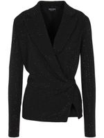 Giorgio Armani blazer croisé à revers crantés - Noir - thumbnail