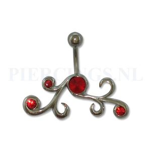 Navelpiercing tribal rood