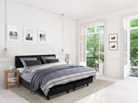 Beddenleeuw Boxspring Bed Mila - 160x220 - Incl. Pocketmatras + Hoofdbord - Skai Zwart