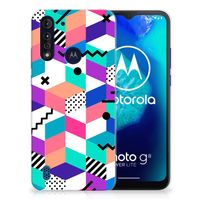 Motorola Moto G8 Power Lite TPU Hoesje Blokken Kleurrijk - thumbnail