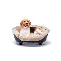 Ferplast Honden- en kattenbed met kussen, wasbaar honden- en kattenbed, gerecycled plastic, verhoogd bed voor kleine honden, ademend en antislip, SOFA' THRONE 73 x 55 xh 32 cm, zwart