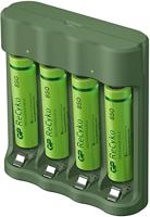 GP - ReCyko Everyday batterijlader (USB), incl. 4 AAA 850mAh NiMH-batterijen