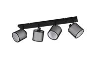 Trio Zwarte plafondlamp Burton 4-lichts 811400432 - thumbnail