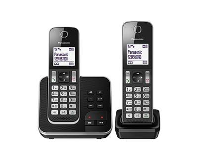 Panasonic KX-TGD322 DECT-Telefoon DUO-set met antwoordapparaat - Zwart Panasonic KX-TGD322 DECT-Telefoon DUO-set met antwoordapparaat - Zwart
