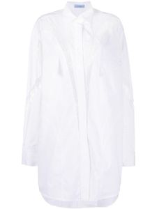 Mugler robe-chemise en popeline - Blanc