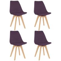 Vidaxl Eetkamerstoelen 4 St Stof Paars