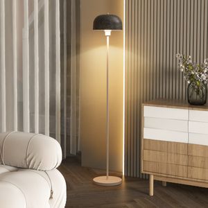 Vloerlamp 146 cm met Kap en Voetschakelaar Moderne Vloerlamp met Verzwaarde Voet E27 Lampvoet voor Woonkamer Slaapkamer