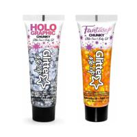 Paintglow Chunky Glittergel voor lichaam en gezicht - 2 tubes - zilver en oranje - 12 ml - thumbnail