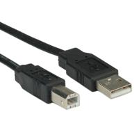 ROLINE USB 2.0 notebook platte kabel, type A-B, zwart, 0,8 m