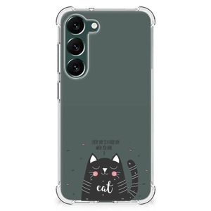 Samsung Galaxy S23 Plus Stevig Bumper Hoesje Cat Good Day