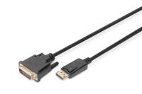 Digitus DB-340301-030-S DisplayPort-kabel DVI / DisplayPort Aansluitkabel DisplayPort-stekker 3.00 m Zwart Afgeschermd (dubbel), Standaard HDMI, Geschikt voor