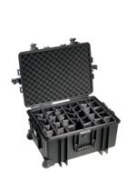 B&W Outdoor Transportkoffer, type 6800, zwart, met variabele vakindeling, trolleykoffer, ideaal op tour, waterdicht conform IP67-certificering, stofdicht, onbreekbaar en onverwoestbaar, zwart, Typ