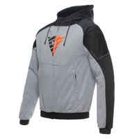 DAINESE Daemon-X Safety, Motorhoodie heren, Grijs-Zwart-Fluo Rood - thumbnail