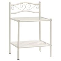 vidaXL Nachtkastje 43x33x65 cm metaal en glas wit en transparant