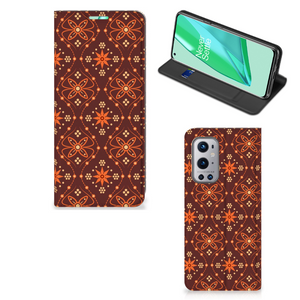 OnePlus 9 Pro Hoesje met Magneet Batik Brown