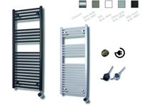 Sanicare elektrische design radiator 112x45cm wit met thermostaat zwart
