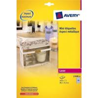 Avery Mini Etiketten, zilver, 38,1 x 21,2 mm, permanent klevend