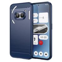 Nothing Phone (2a) Geborsteld TPU Hoesje - Koolstofvezel - Blauw - thumbnail