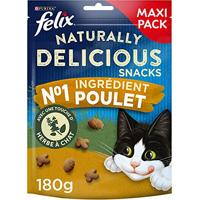 Felix Natuurlijk heerlijk Rich in Chicken met een vleugje kattengras - 180 g - snoepjes voor volwassen katten
