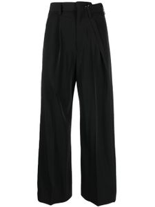 MM6 Maison Margiela pantalon de tailleur plissé à taille haute - Noir