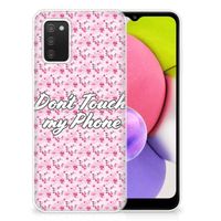 Samsung Galaxy A03S Silicone-hoesje Flowers Pink DTMP