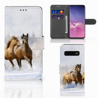 Samsung Galaxy S10 Telefoonhoesje met Pasjes Paarden