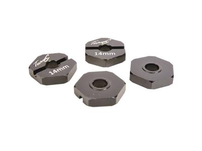 Team C TU0440B Reserveonderdeel Aluminium wielmeenemers 14 mm zwart
