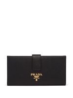 Prada grand portefeuille à plaque logo - Noir - thumbnail