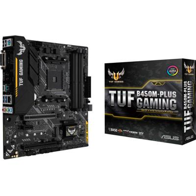 Asus TUF B450M-Plus Gaming Moederbord Socket AMD AM4 Vormfactor Micro-ATX Moederbord chipset AMD® B450
