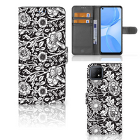 OPPO A73 5G Hoesje Black Flowers - thumbnail