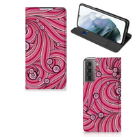 Samsung Galaxy S21 FE Bookcase Swirl Pink - thumbnail