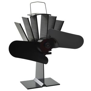 Kachelventilator met 2 vinnen zwart