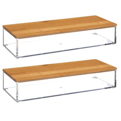 Set van 2x stuks sieraden/make-up houder/box rechthoek met deksel 25,5 x 5 cm van kunststof Set van 2x stuks sieraden/make-up houder/box rechthoek met deksel 25,5 x 5 cm van kunststof