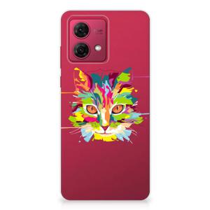 Motorola Moto G84 Telefoonhoesje met Naam Cat Color