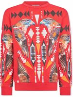 Marcelo Burlon County Of Milan Kids sweat Hawk Cross à col rond - Rouge - thumbnail