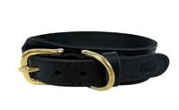 Sazzz halsband voor hond pioneer classic leer zwart 37-45x3,5 cm