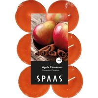 12x Maxi theelichten appel/kaneel geurkaarsen Apple Cinnamon 10 branduren   -