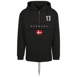 FC Eleven - Denmark Vlag Anorak Hoodie - Zwart