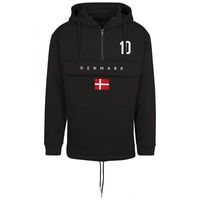 FC Eleven - Denmark Vlag Anorak Hoodie - Zwart - thumbnail