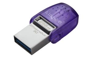 Kingston DataTraveler microDuo 3C USB-stick Retail 256 GB RVS, Violet DTDUO3CG3/256GB USB 3.2 Gen 1 (USB 3.0), USB-C