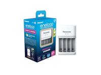 Panasonic 52055E02 eneloop SmartPlus lader, voor 1-4 AA/AAA NiMH-batterijen, met 4 ledlampjes & 10 veiligheidsfuncties,blauw