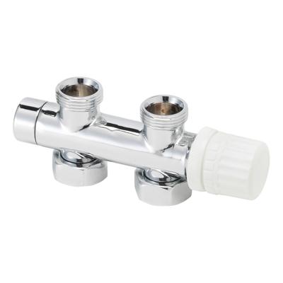 Riko Thermostaat onderblok voor radiator recht chroom Riko Thermostaat onderblok voor radiator recht chroom