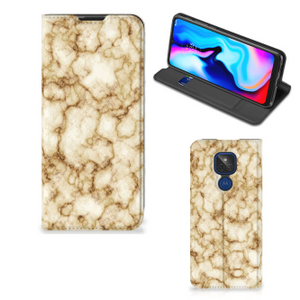 Motorola Moto G9 Play Standcase Marmer Goud