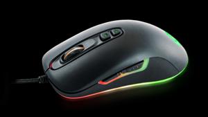 QPAD DX80 Gaming-muis USB Optisch Zwart, RGB 7 Toetsen 1000 dpi, 1600 dpi, 2400 dpi, 3200 dpi, 5000 dpi, 8000 dpi Verlicht